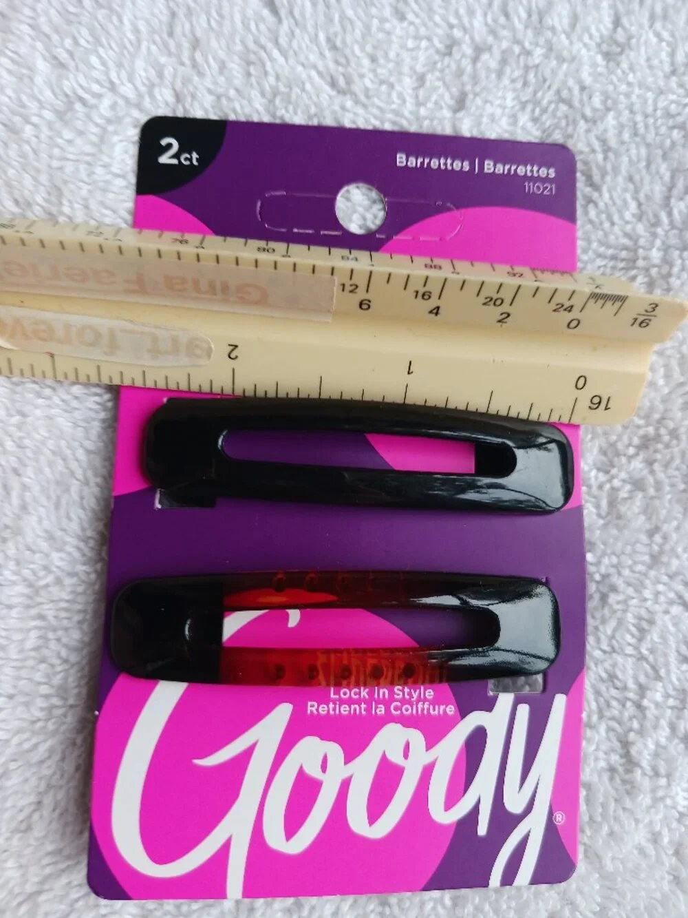 2 Packs - 2 Goody Slideproof Velvet Plastic Stay Put Secure Fit Hair Barrettes